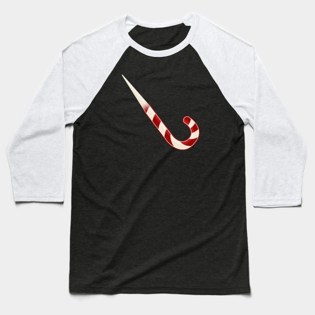 Candy Cane Shiv Funny Christmas Baseball T-Shirt by TextTees